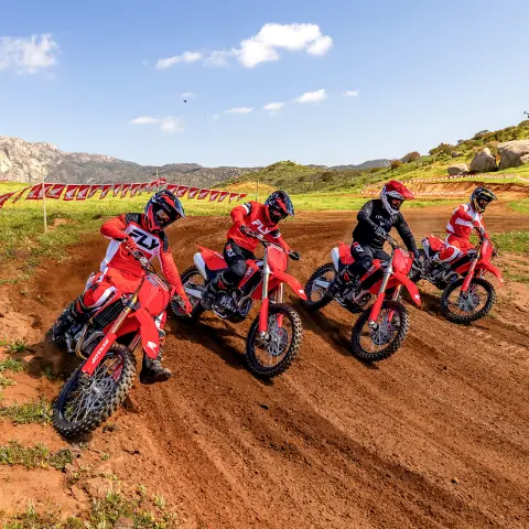 Honda CRF450R on track with Motorcross rider