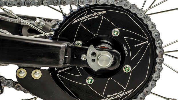 The Montesa Cota 301RR rear sprocket