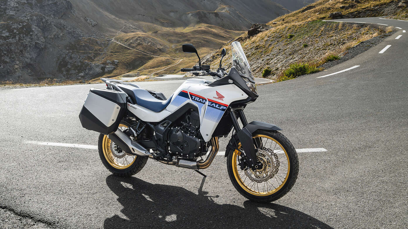 Honda XL750 Transalp on mountain pass