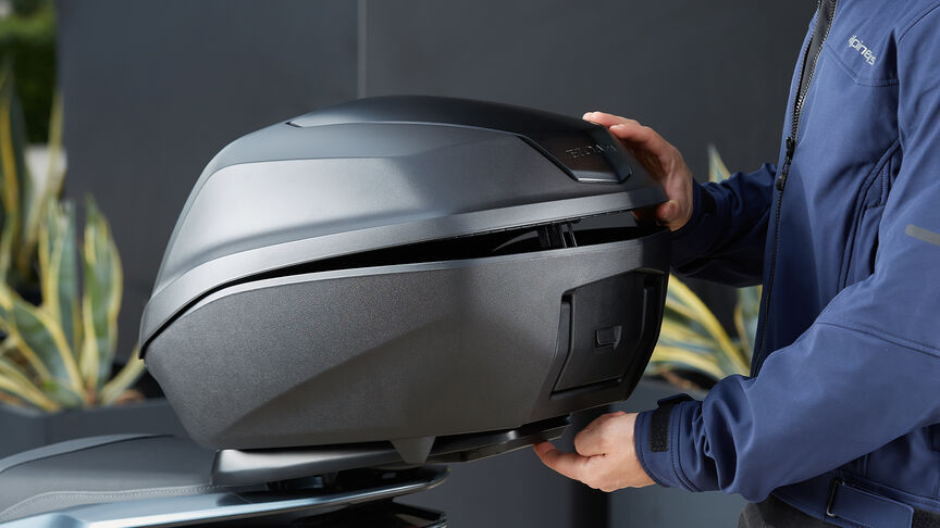 Honda NC750X on forest road 