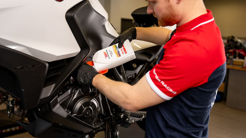 Honda NC750X on forest road 