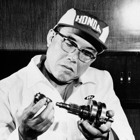 Close up of Soichiro Honda.