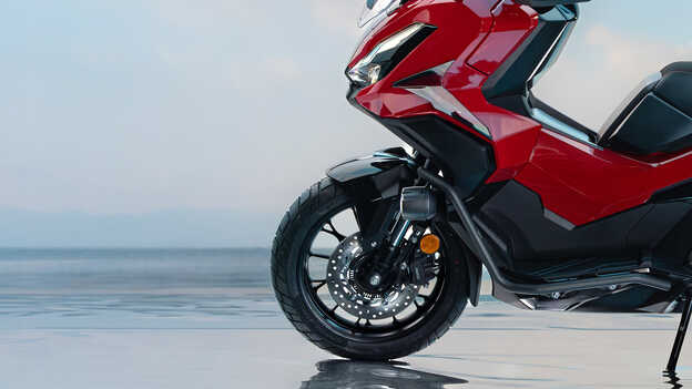 Close up of Honda ADV350 rear wheel.