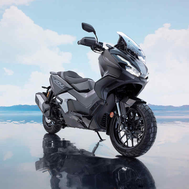 Front 3/4 ADV350 special edition in coastal location.