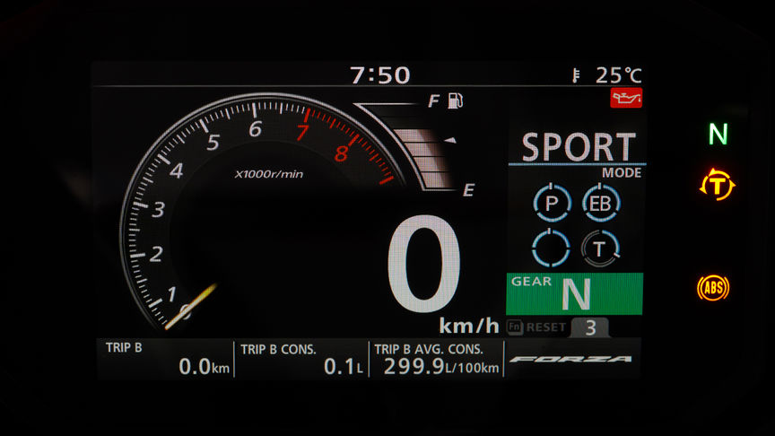 Forza 750, 5-inch TFT screen for intuitive control