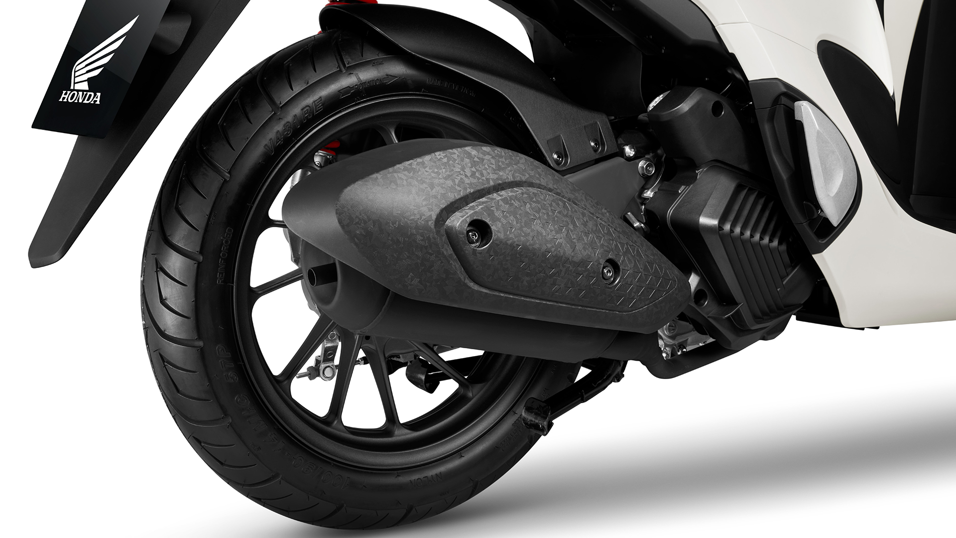 SH Mode 125 rear three quarter shot showing frame