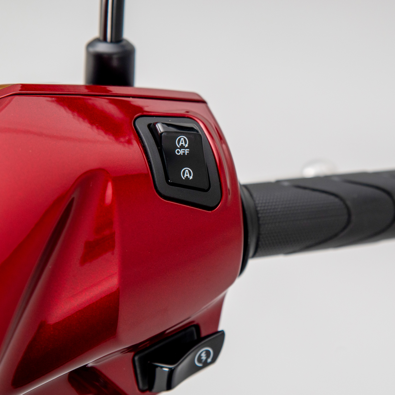 Vision 110 close up shot of right handlebar