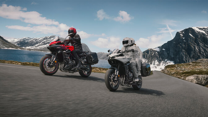 Overhead view of Honda CB1000GT.