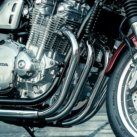 Close up shot of Honda CB1100EX engine.
