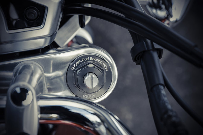 Close up of CB1100EX front suspension.