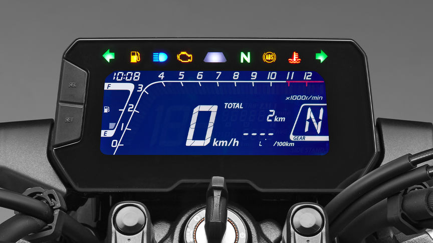 Honda CB125R, Sophisticated, lightweight LCD dash