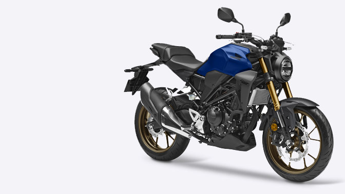 Front three-quarter view of Honda CB300R Neo Sports Café.