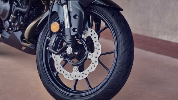 Honda CB300R IMU and ABS Braking Control close up.