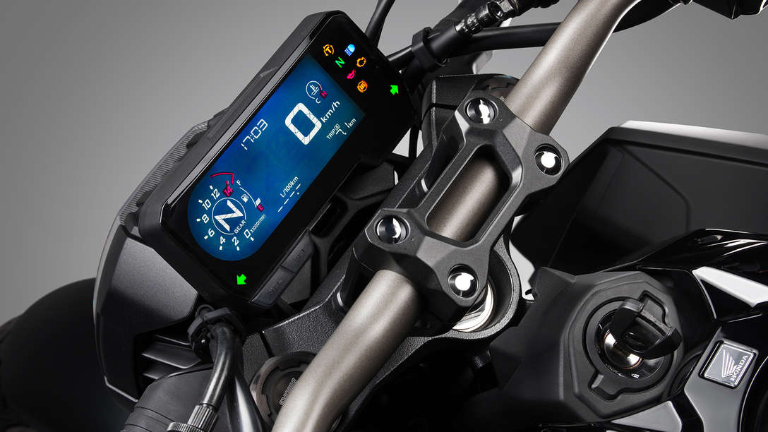 CB650R Neo Sports Café, front view, zoom on cockpit