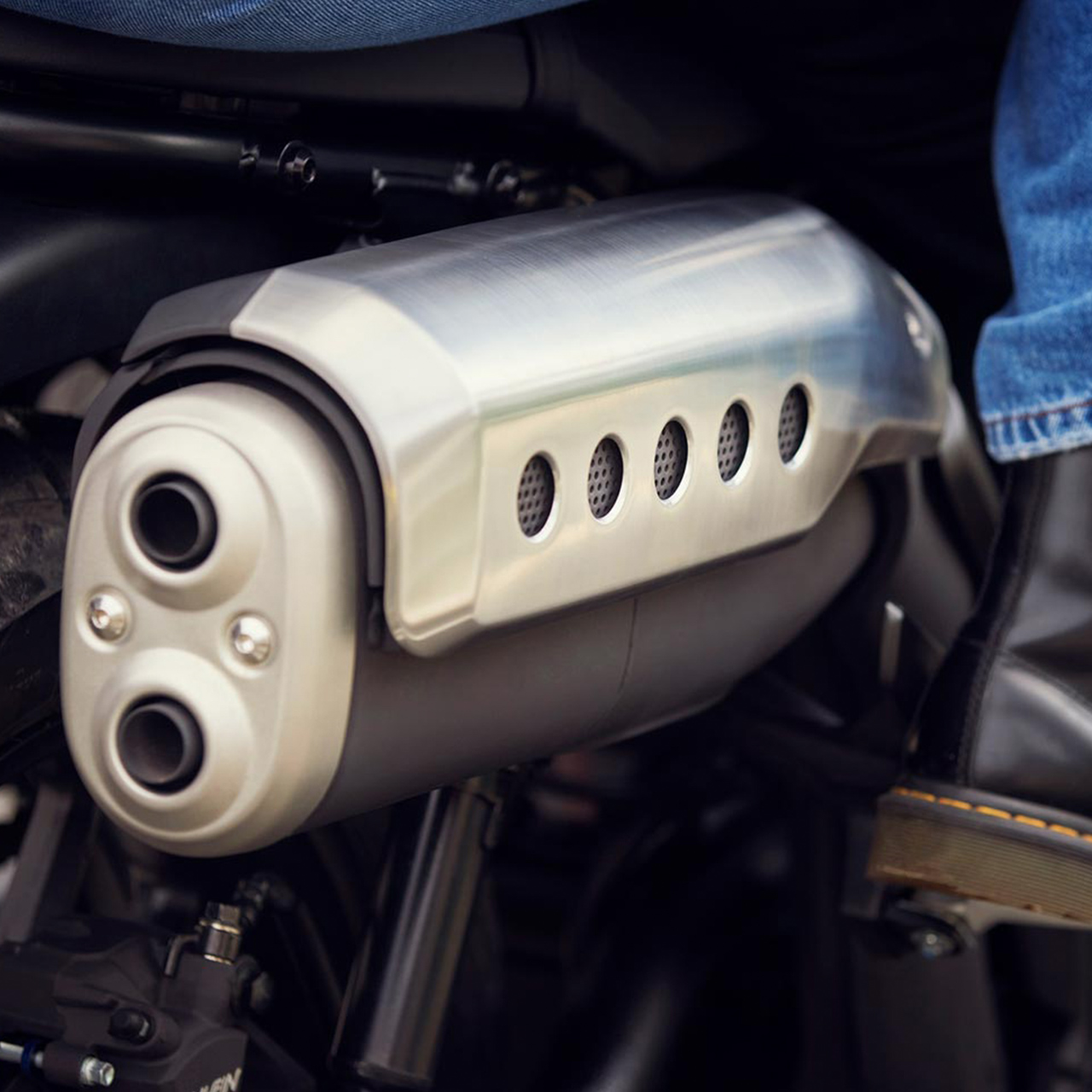 Close up of the Honda CL500 motorcycle.