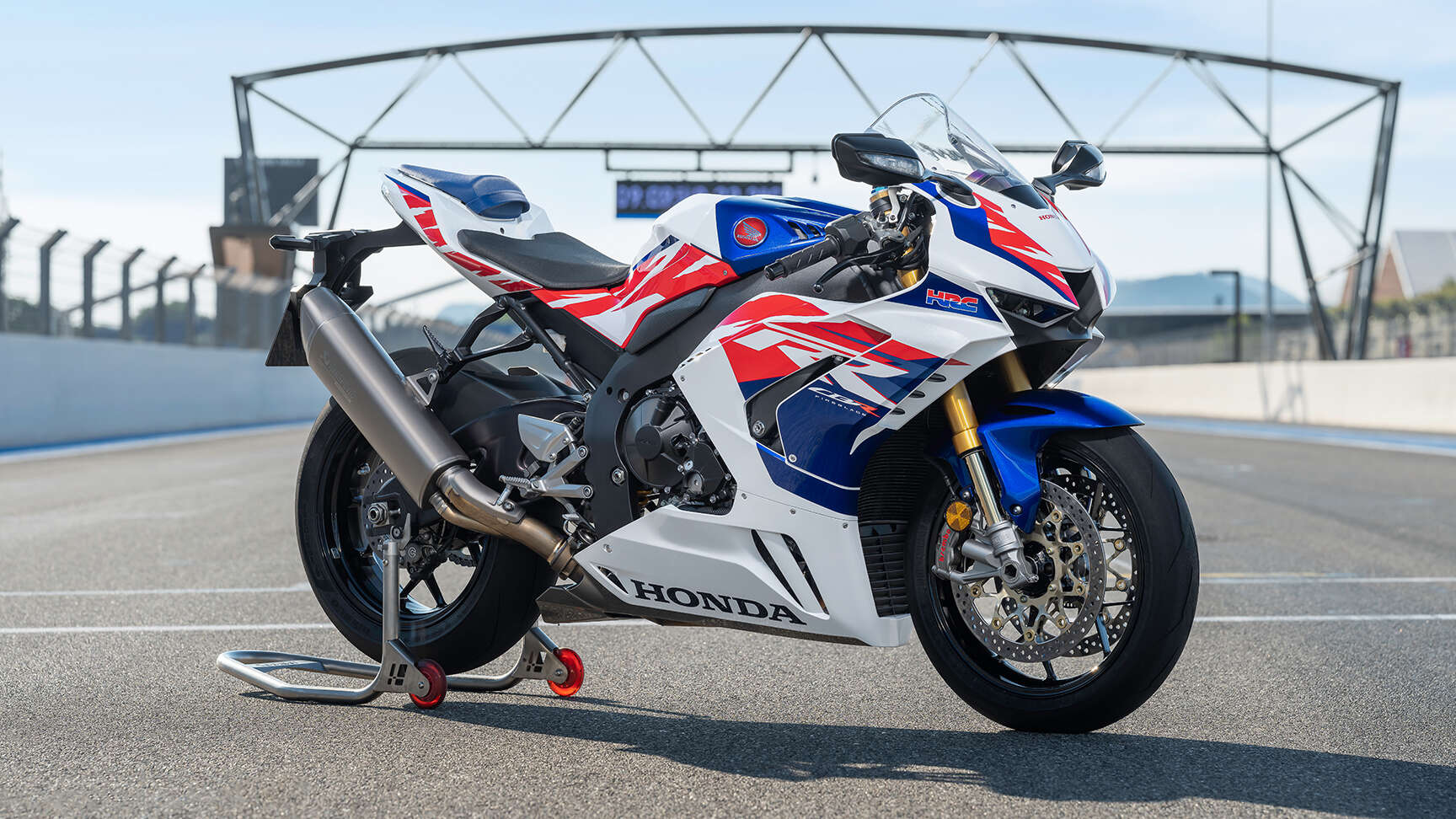 Side Facing 2022 CBR1000RR-R Fireblade SP 30th Anniversary in studio