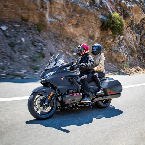 Honda GL1800 Gold Wing on winding road