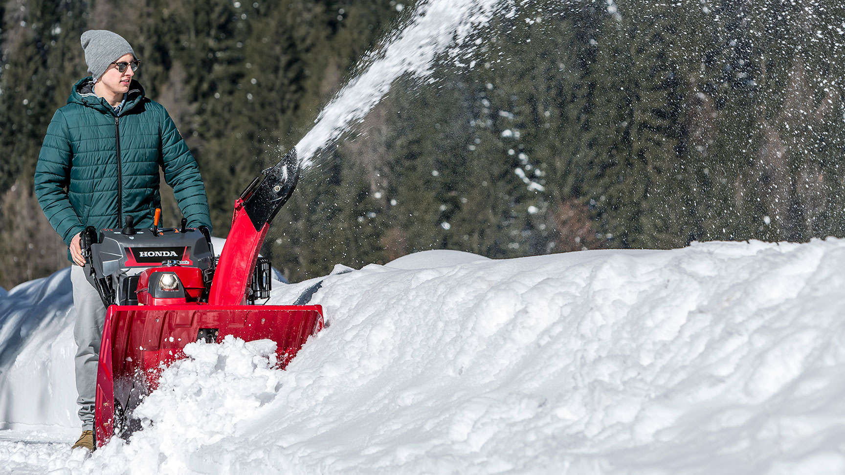 Snowthrower in use by model