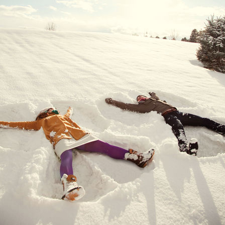 Models in the snow.