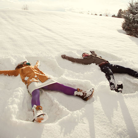 Models in snow.
