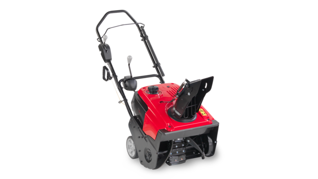 Single stage three-quarter right facing snowthrower.