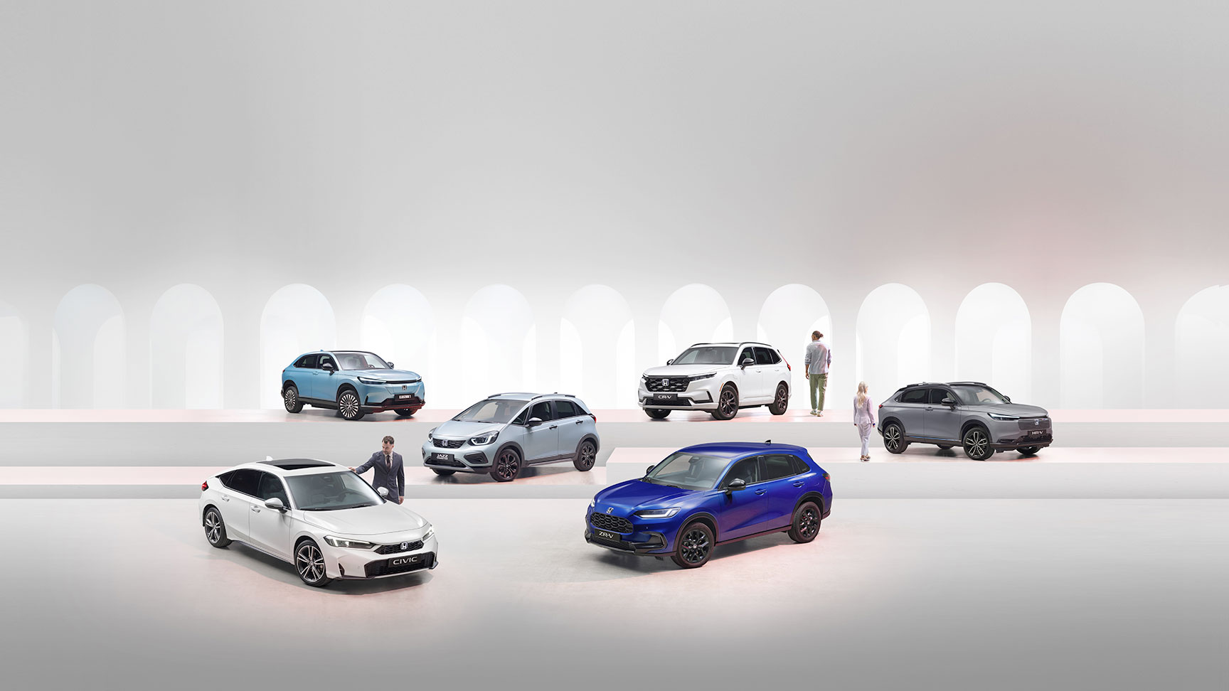 Electrified range including the e:Ny1, Jazz Crosstar, Civic, ZR-V, HR-V, and CR-V