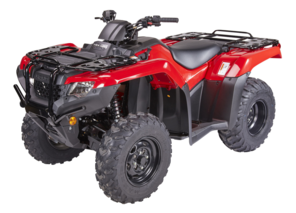 Red Honda Fourtrax TRX420 Quad Bike from The Side