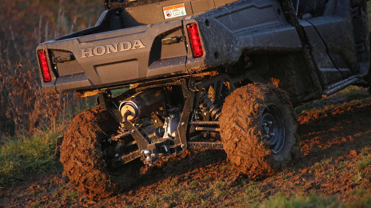 Close up of Honda Pioneer ATV 2WD/4WD Differential Lock.