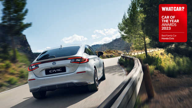 What Car? award: Honda Civic Hybrid  'Best Family Car' 