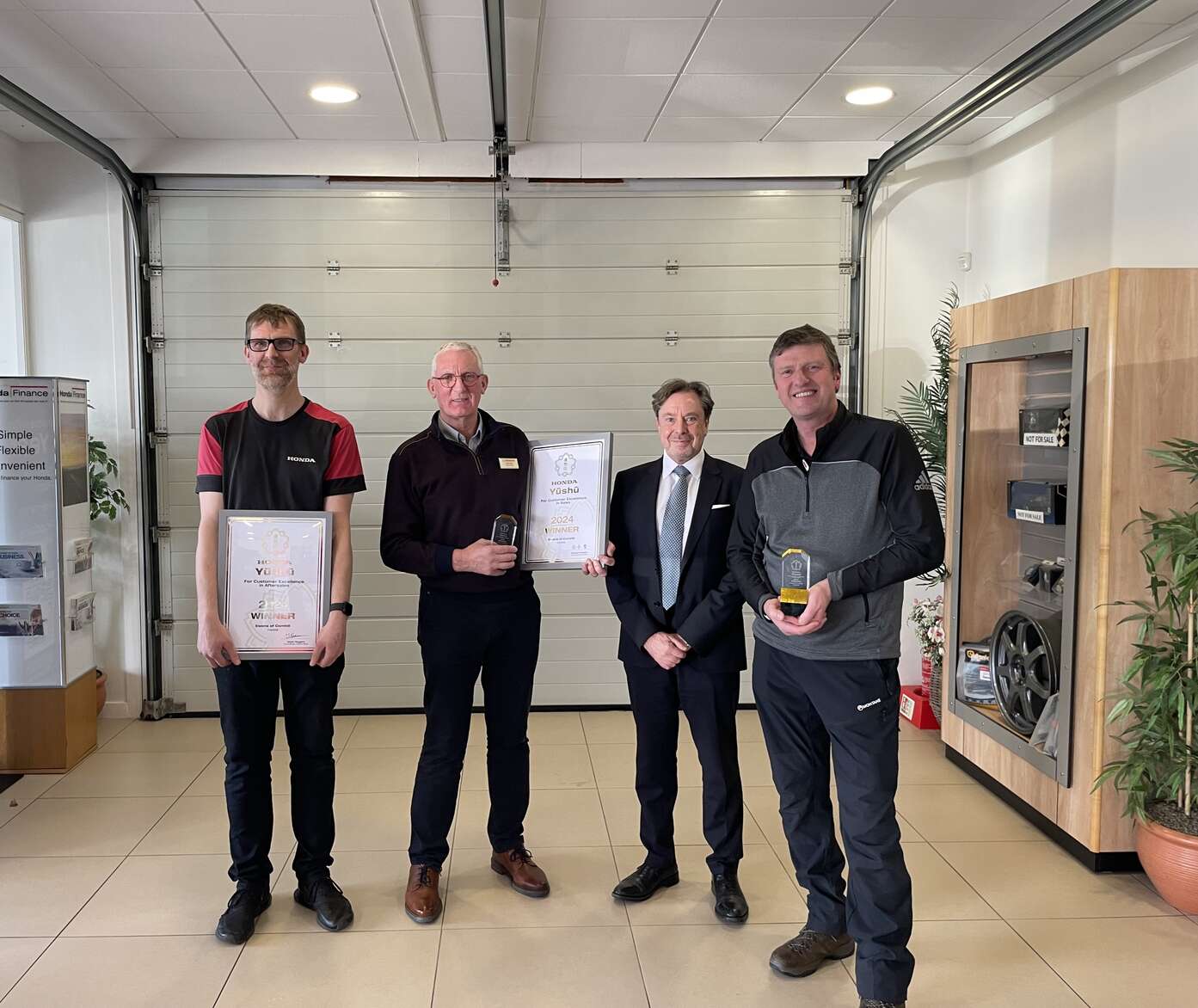 Honda Retailer - Ewens of Cornhill - Aftersales winners with their 2024 Yushu award
