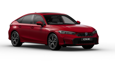 Honda Civic Advance front 3/4 facing in red