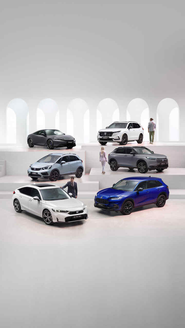 Honda's Car Range featuring the Prelude, Jazz Crosstar, CR-V, HR-V, Civic & ZR-V