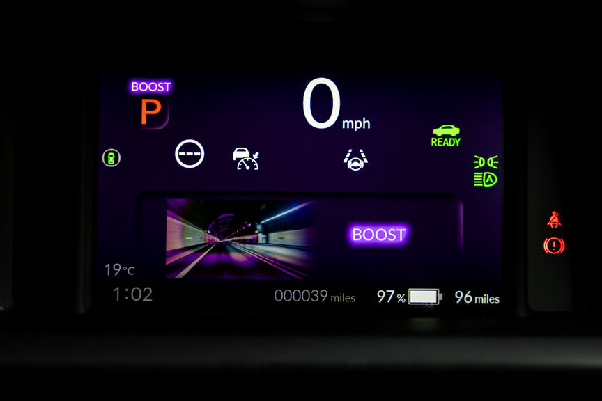 Side facing Honda Super-N in a studio