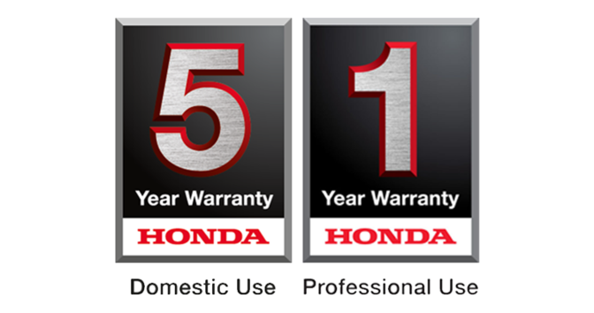 5 year domestic and 1 year professional brushcutter warranty