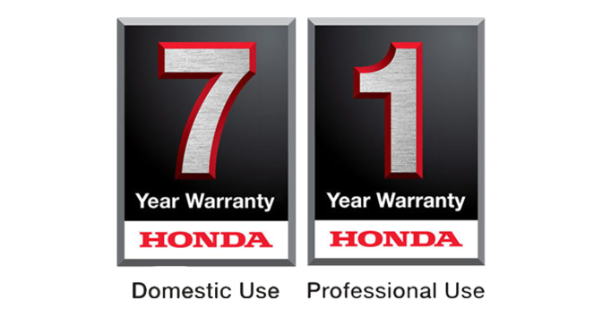 7 year domestic and 1 year professional HRD lawnmower warranty