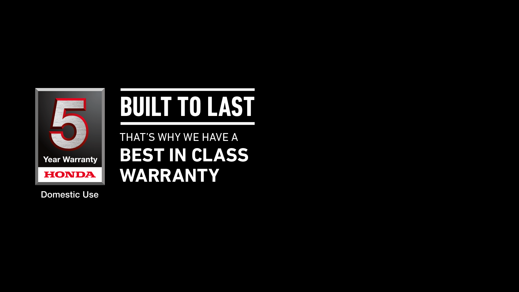 Honda five year warranty logo