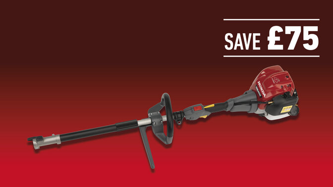 Versatool on grass on a dark background with Save £75