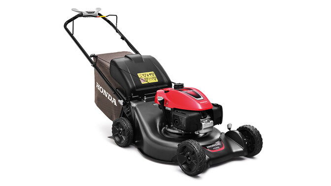 Honda HRN petrol lawn mower on a white background