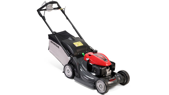 Honda petrol HRX lawn mower on a white background