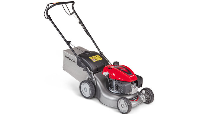 Honda Izy petrol lawn mower on a white background