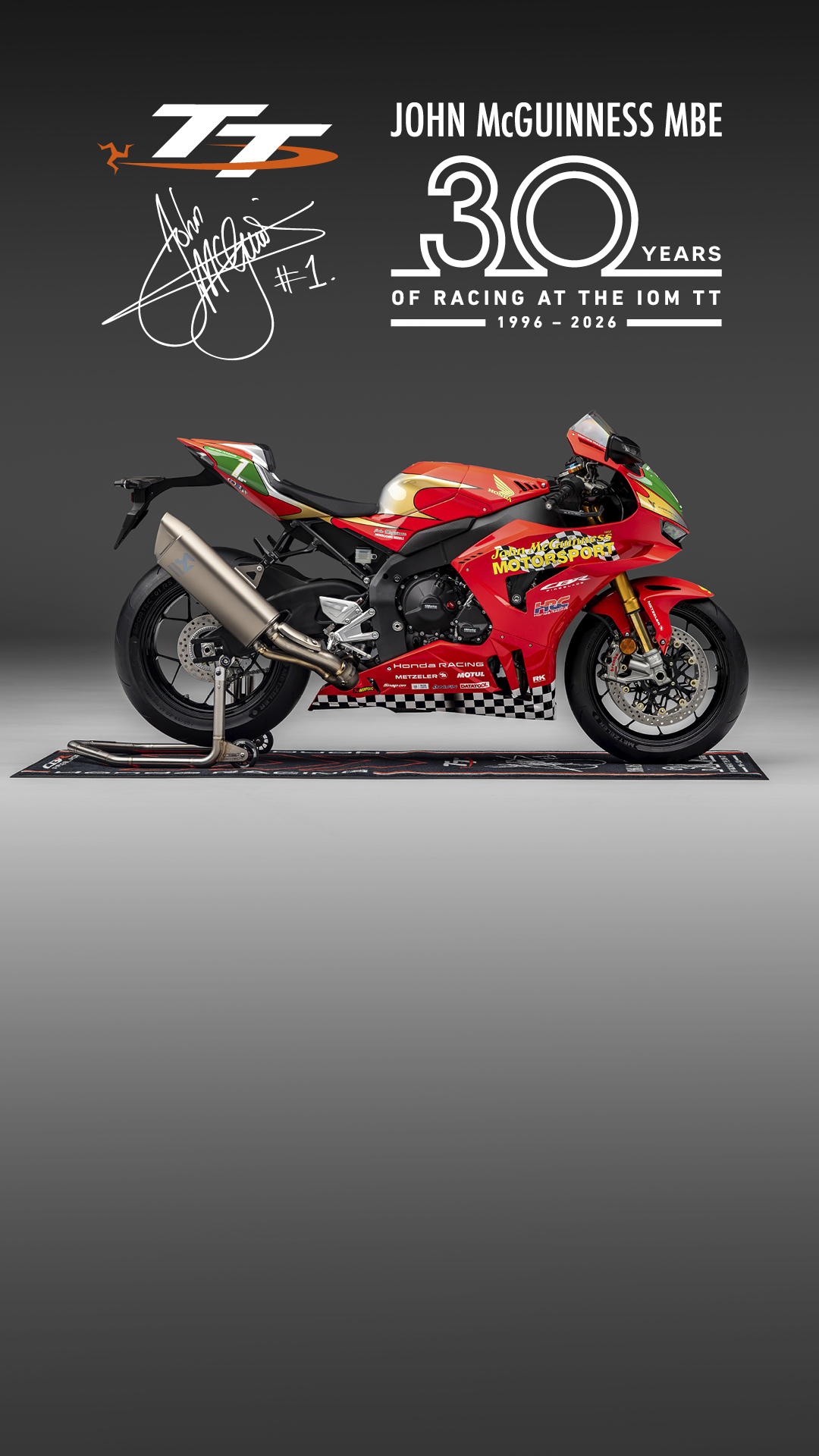 Limited Edition John McGuinness 30th Anniversary Replica CBR1000RR-R Fireblade SP