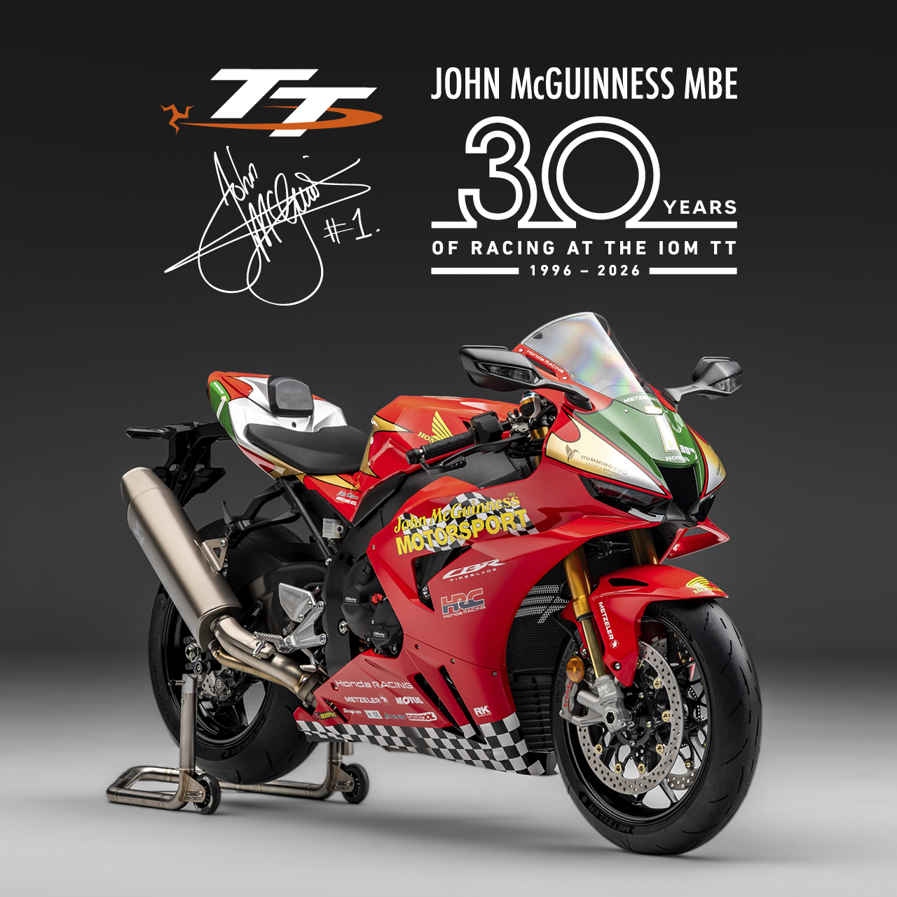 Limited Edition John McGuinness 30th Anniversary Replica CBR1000RR-R Fireblade SP