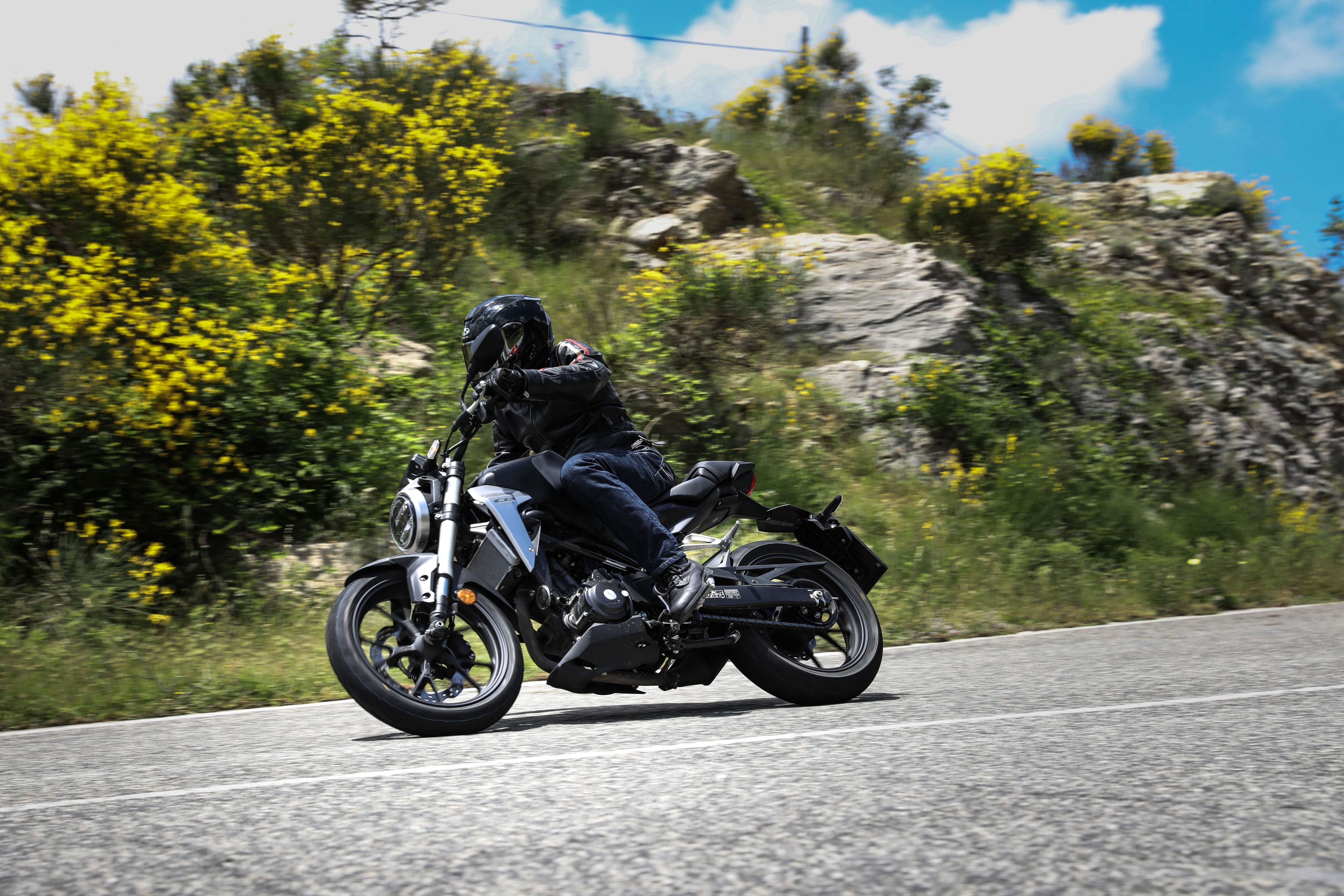 Man riding a motorcycle