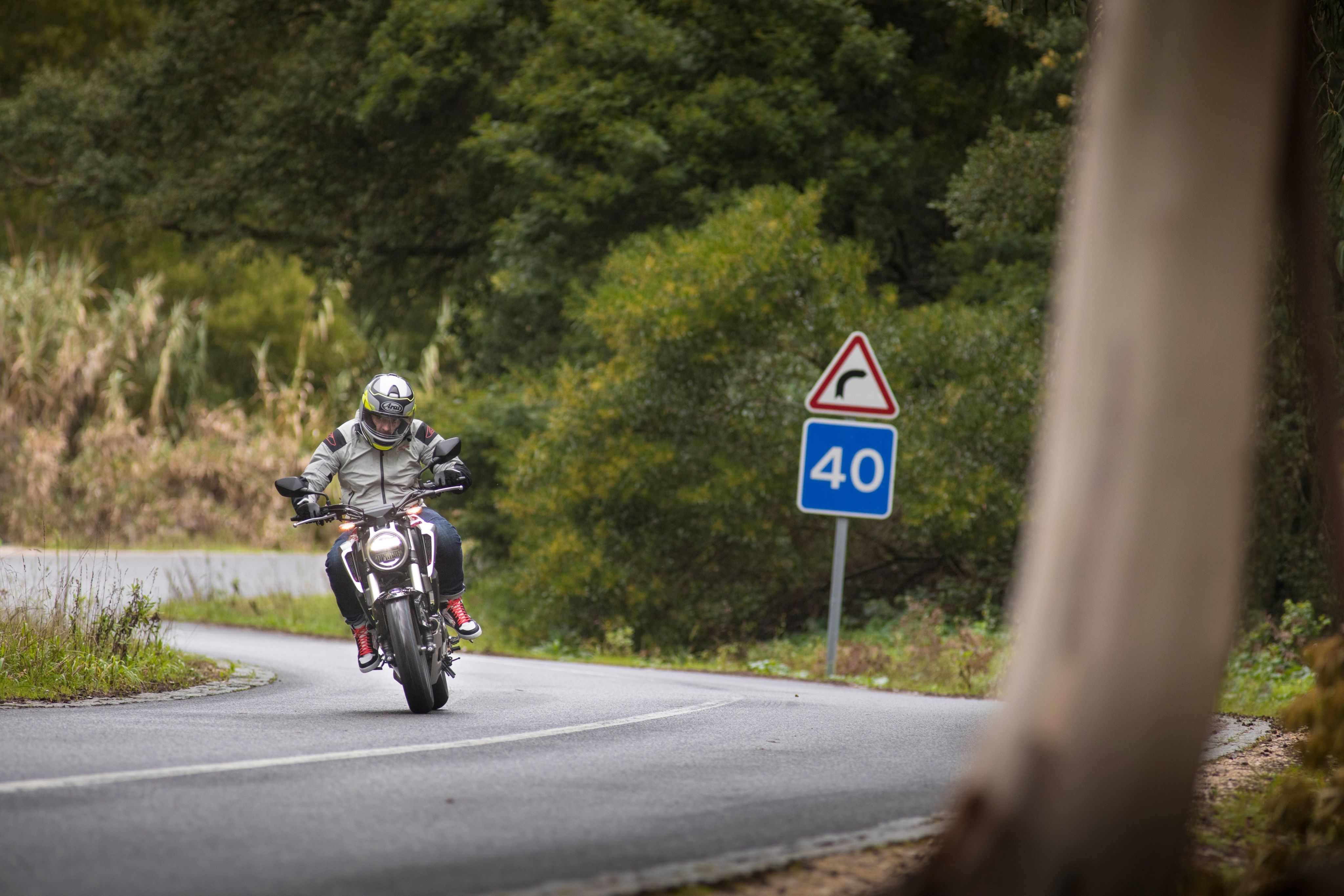 Man riding a motorcycle