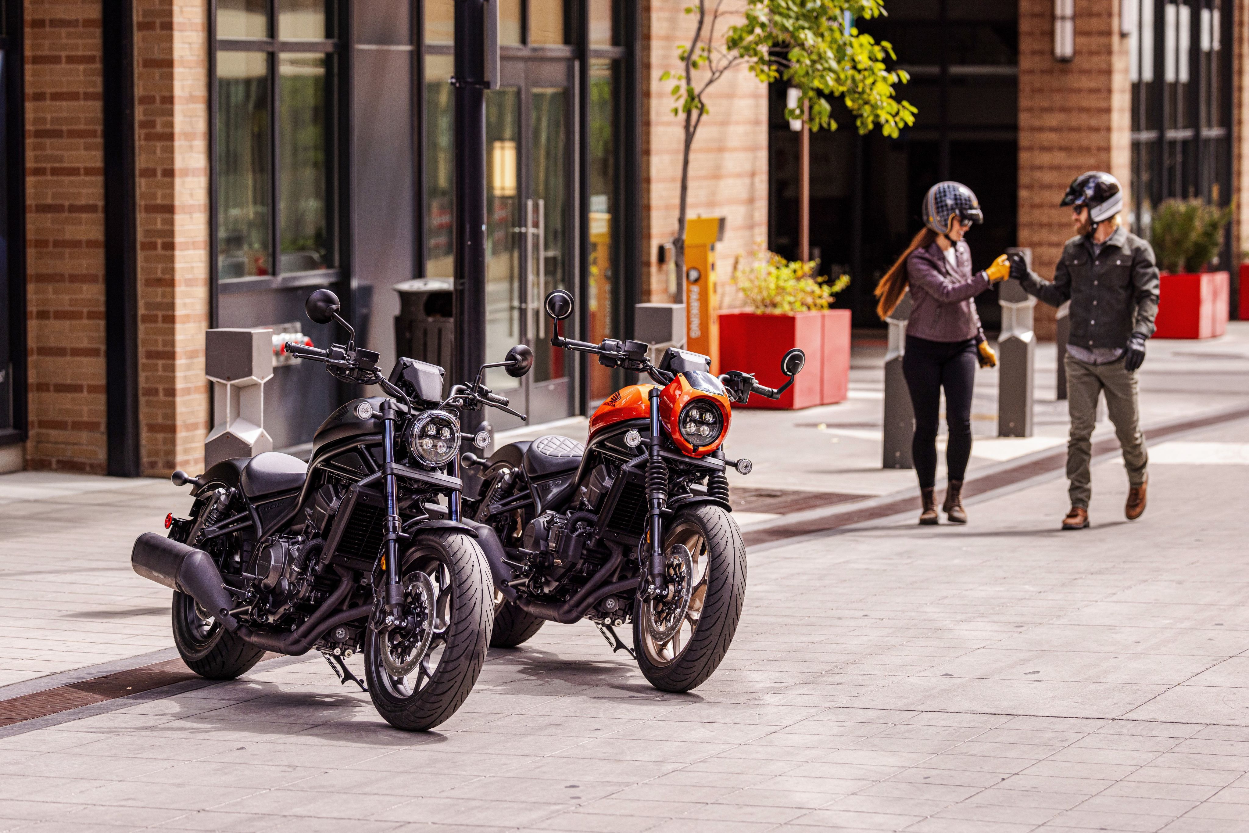 Learner with motorcycle instructor