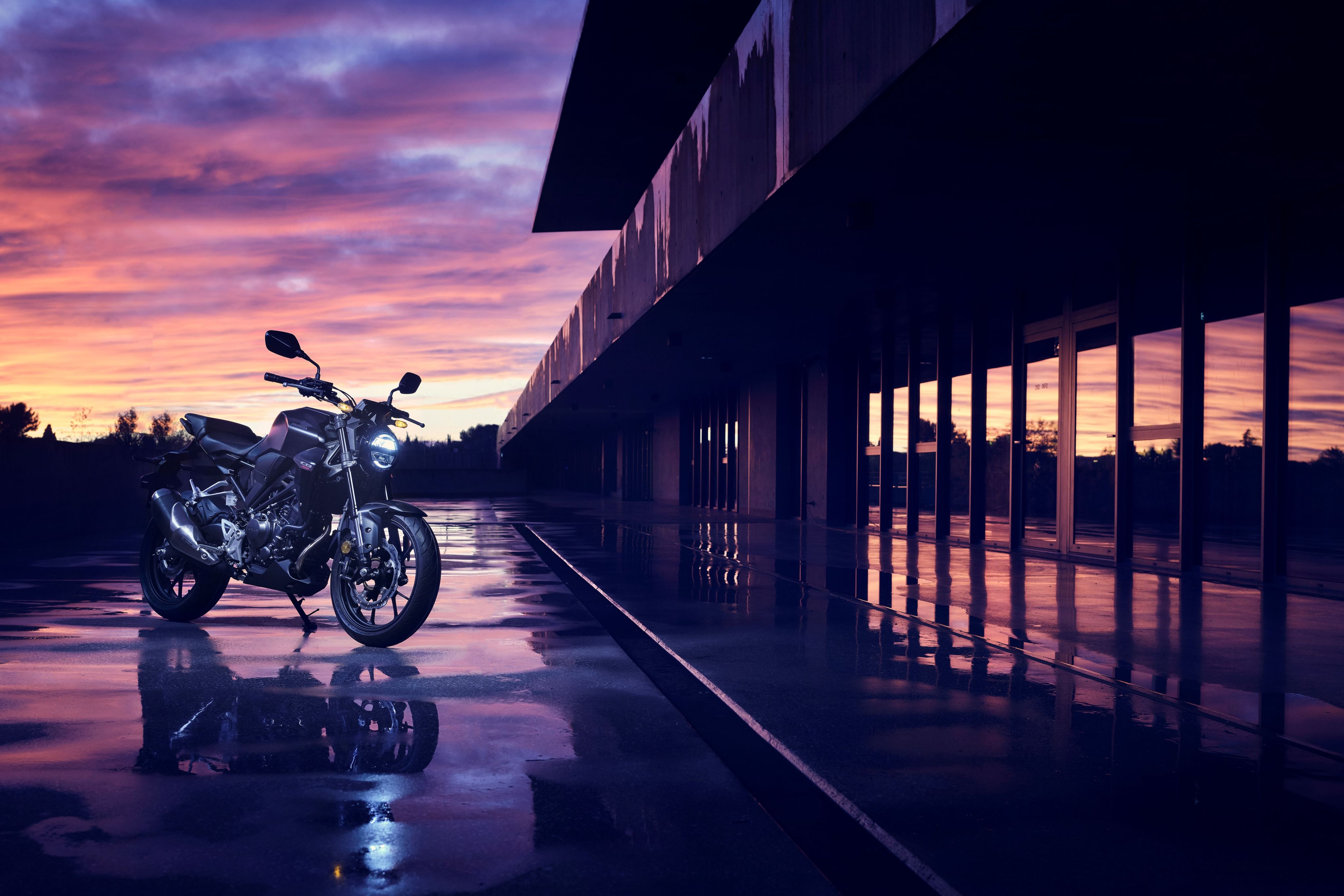 Motorcycle in cloudy conditions