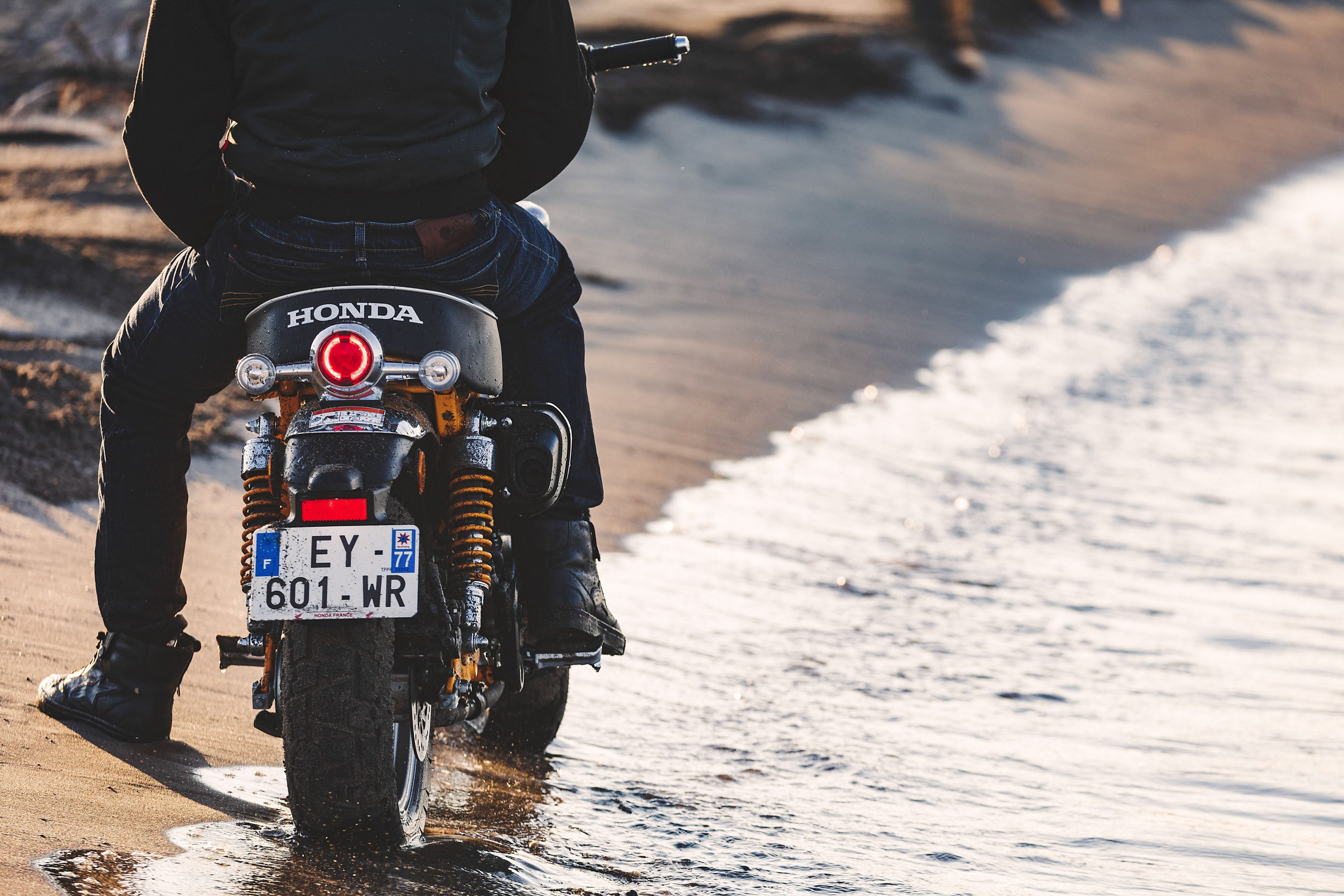 Motorcycle in wet conditions