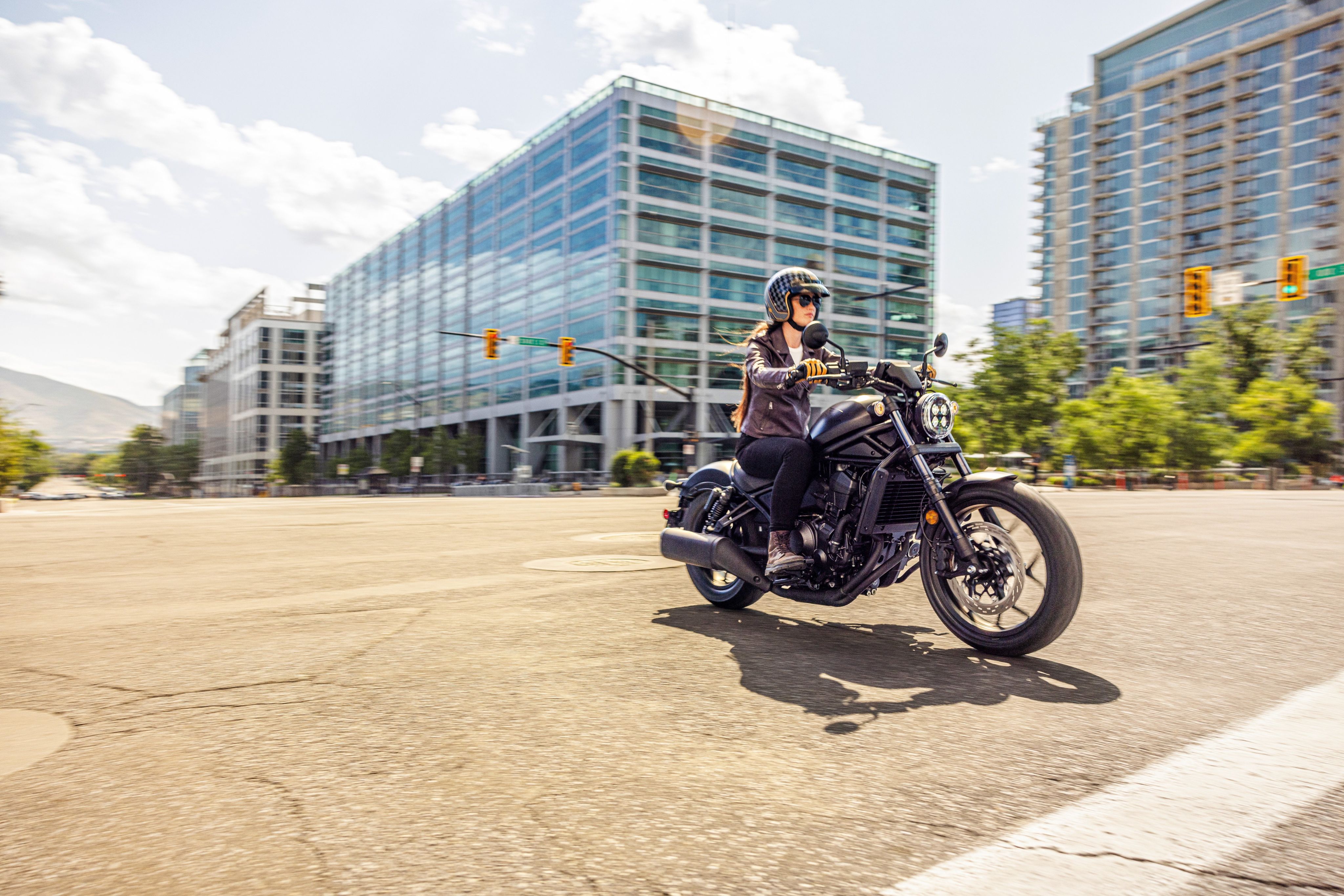 Woman riding a motorcycle
