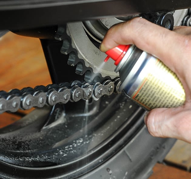 Lubricating motorcycle chain