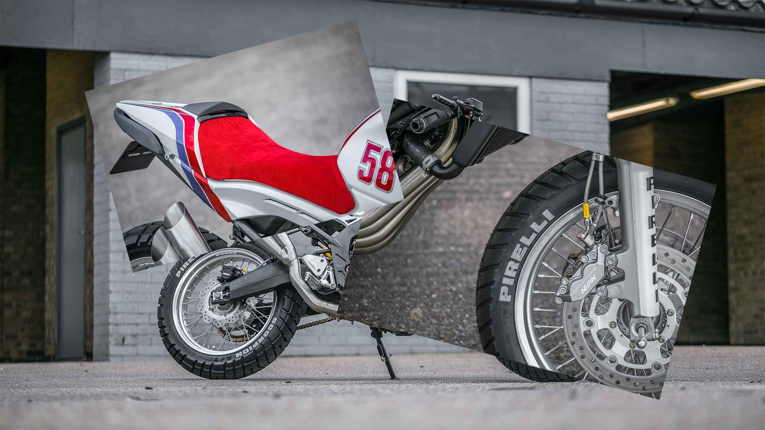 Honda CB650F custom motorcycle red seat pad